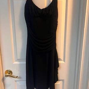 Papaya Black Spaghetti Strap Evening Dress